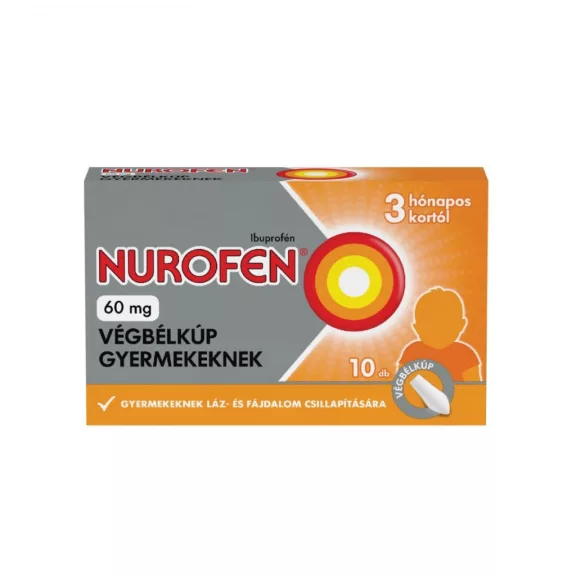 Nurofen 60 mg végbélkúp gyermekeknek 10 db Nurofen 60 mg végbélkúp gyermekeknek 10 db