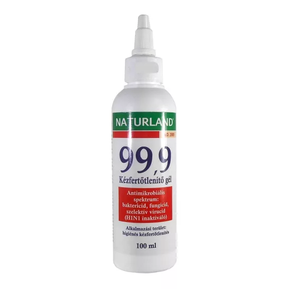 Naturland 99,9 kézfertőtlenítő gél 100 ml Naturland 99,9 kézfertőtlenítő gél 100 ml