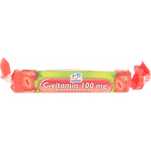 1x1 Vitaday C-vitamin 100 mg eperízű rágótabletta szőlőcukorral 17 db 1x1 Vitaday C-vitamin 100 mg eperízű rágótabletta szőlőcukorral 17 db