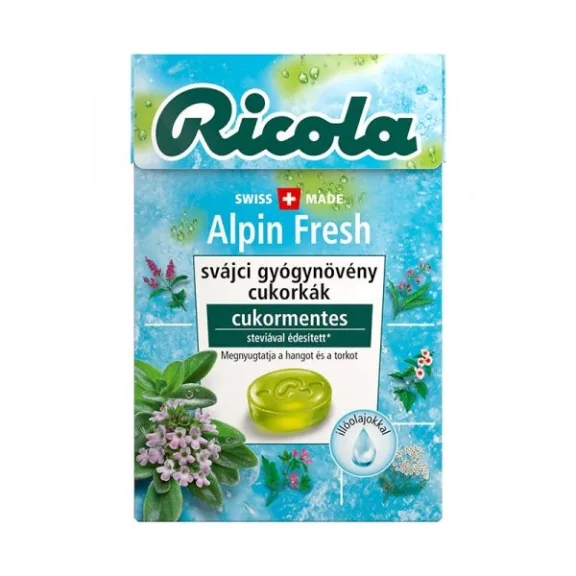 RICOLA ALPIN FRESH GYOGYNOV.CMENT.CUK 40G RICOLA ALPIN FRESH GYOGYNOV.CMENT.CUK 40G