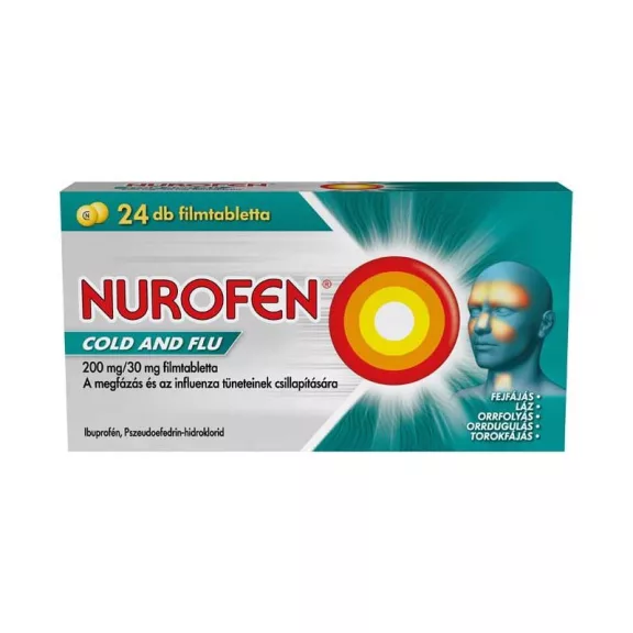 Nurofen Cold and Flu 200 mg/30 mg filmtabletta 24 db Nurofen Cold and Flu 200 mg/30 mg filmtabletta 24 db