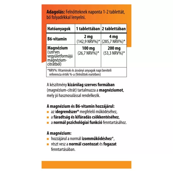 BioCo Szerves Magnézium + B6-vitamin tabletta 90 db BioCo Szerves Magnézium + B6-vitamin tabletta 90 db