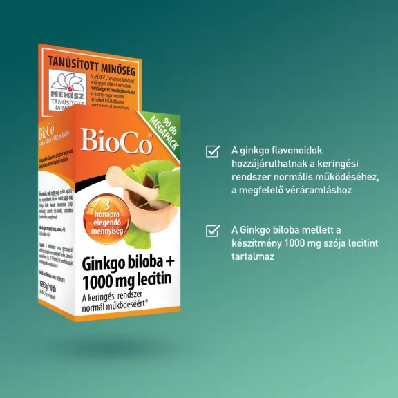 BioCo Ginkgo Biloba + Lecitin 1000 mg kapszula 90 db BioCo Ginkgo Biloba + Lecitin 1000 mg kapszula 90 db