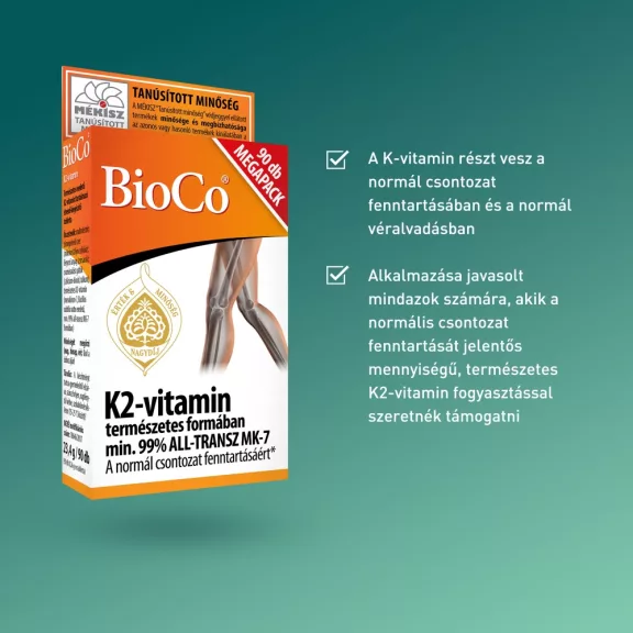BioCo K2-Vitamin tabletta 90 db BioCo K2-Vitamin tabletta 90 db