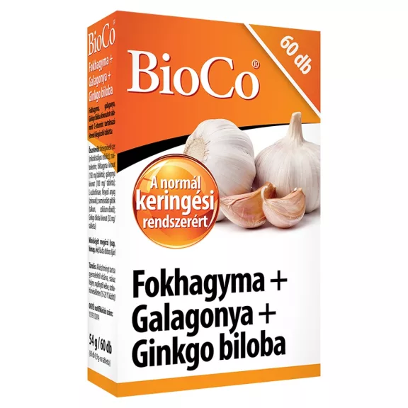 BioCo fokhagyma + galagonya + ginkgo tabletta 60 db