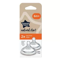  Tommee Tippee Natural Start gyors folyású cumisüveg cumi 6 hónapos kortól 2 db