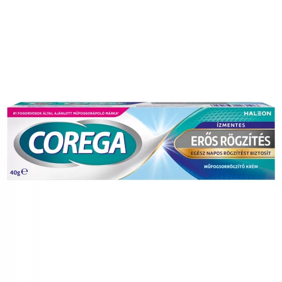 Corega Erős Rögzítés ízmentes műfogsorrögzítő krém 40 g Corega Erős Rögzítés ízmentes műfogsorrögzítő krém 40 g