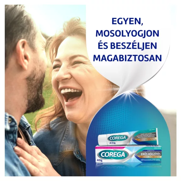 Corega Erős Rögzítés ízmentes műfogsorrögzítő krém 40 g Corega Erős Rögzítés ízmentes műfogsorrögzítő krém 40 g
