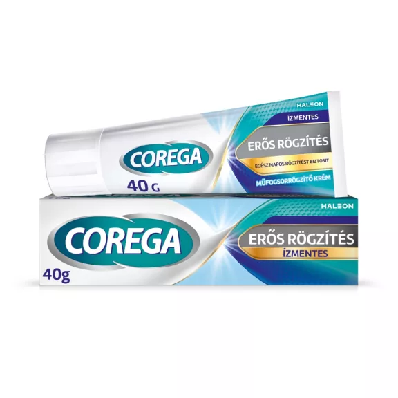 Corega Erős Rögzítés ízmentes műfogsorrögzítő krém 40 g Corega Erős Rögzítés ízmentes műfogsorrögzítő krém 40 g