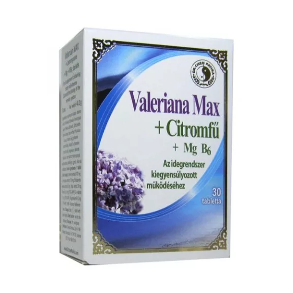 Dr. Chen Valeriana Max + citromfű + B6-vitamin tabletta 30 db Dr. Chen Valeriana Max + citromfű + B6-vitamin tabletta 30 db