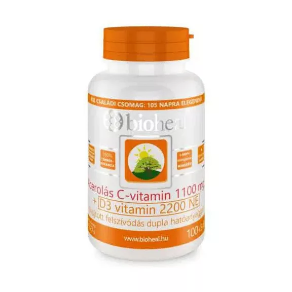 Bioheal Acerolás C-Vitamin 1100Mg + D3-Vitamin 2200Ne Filmtabletta 105Db Bioheal Acerolás C-Vitamin 1100Mg + D3-Vitamin 2200Ne Filmtabletta 105Db