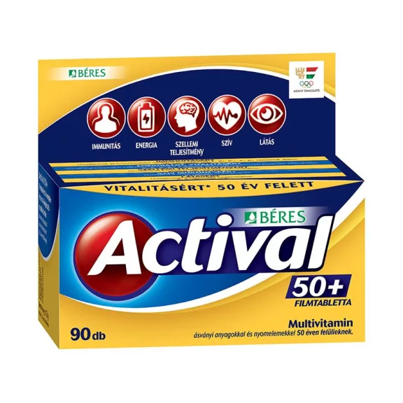 BÉRES ACTIVAL 50+ FILMTABLETTA 90X BÉRES ACTIVAL 50+ FILMTABLETTA 90X