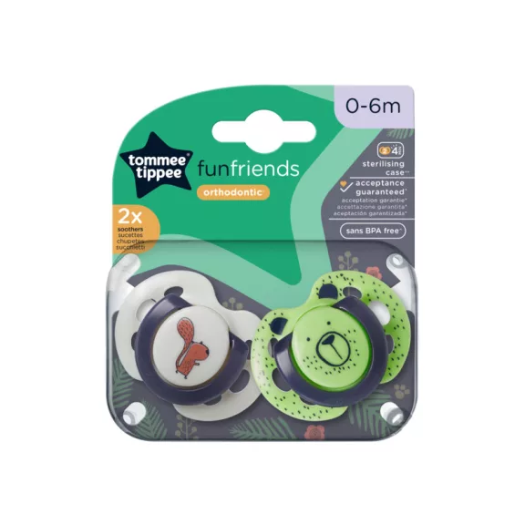 Tommee Tippee Fun Friends nyugtatócumi 0-6 hó 2 db Tommee Tippee Fun Friends nyugtatócumi 0-6 hó 2 db