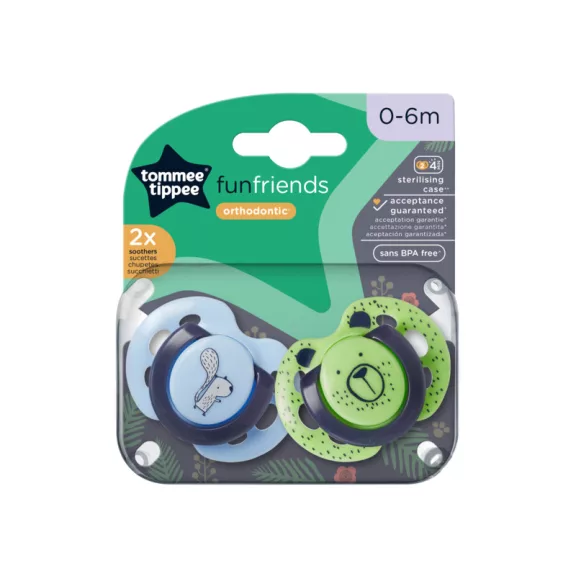 Tommee Tippee Fun Friends nyugtatócumi 0-6 hó 2 db Tommee Tippee Fun Friends nyugtatócumi 0-6 hó 2 db