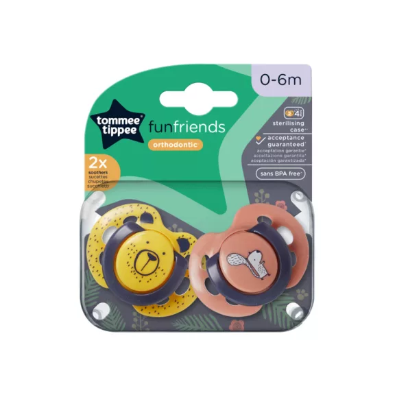 Tommee Tippee Fun Friends nyugtatócumi 0-6 hó 2 db Tommee Tippee Fun Friends nyugtatócumi 0-6 hó 2 db