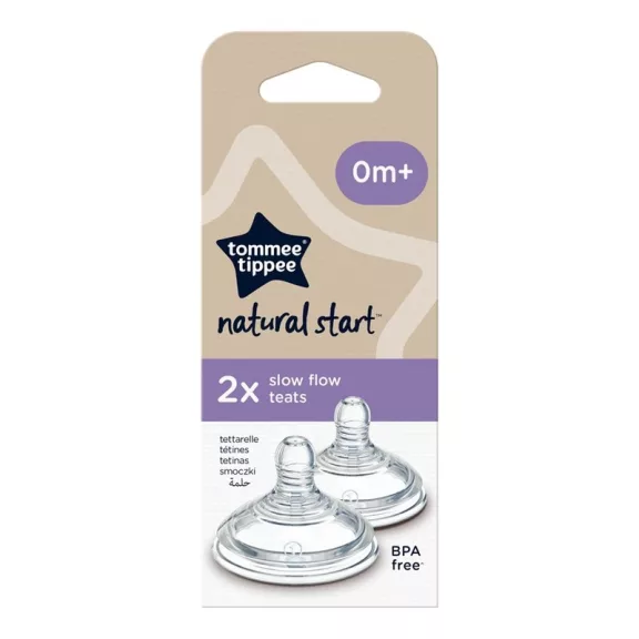 Tommee Tippee Natural Start etetőcumi lassú átfolyású újszülött kortól 2 db Tommee Tippee Natural Start etetőcumi lassú átfolyású újszülött kortól 2 db