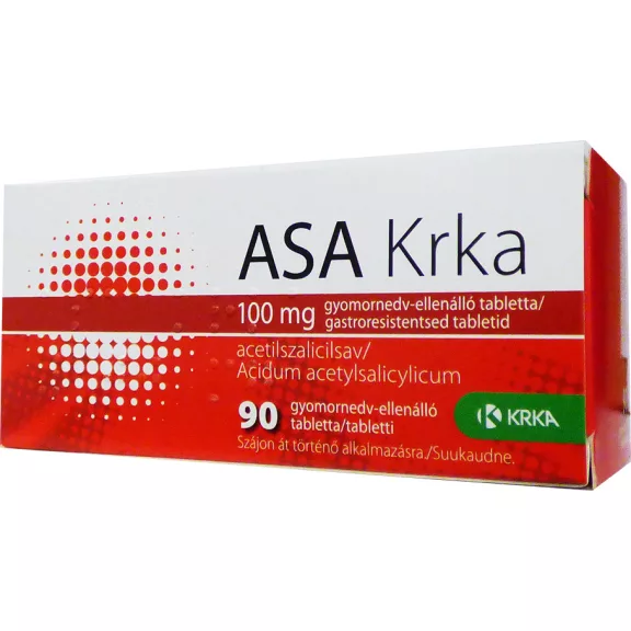 ASA KRKA 100MG GYNEDV.ELL.TABL. 90X ASA KRKA 100MG GYNEDV.ELL.TABL. 90X