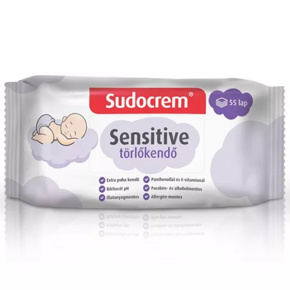 Sudocrem Sensitive törlőkendő 55x Sudocrem Sensitive törlőkendő 55x