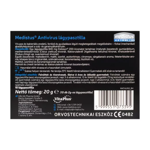 Medistus antivirus lágypasztilla 10 db