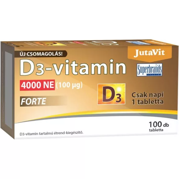 JutaVit D3-Vitamin Forte 4000 Ne Tabletta 100 db JutaVit D3-Vitamin Forte 4000 Ne Tabletta 100 db