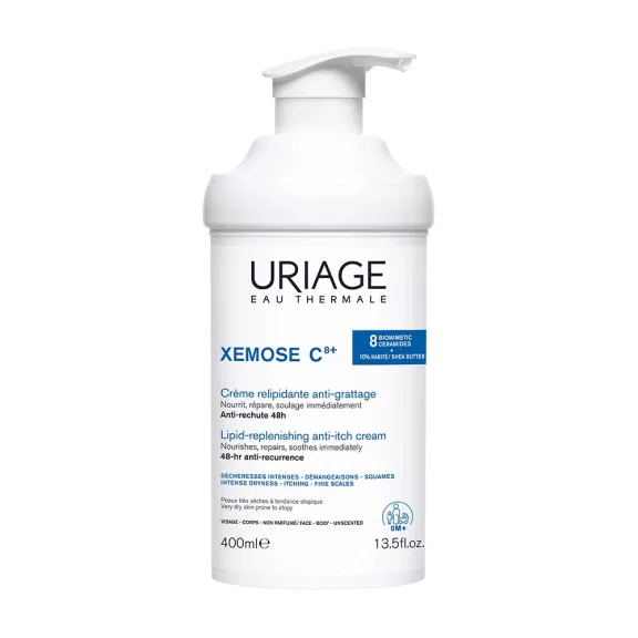Uriage Xémose C8+ lipidfeltöltő krém száraz bőrre 400 ml Uriage Xémose C8+ lipidfeltöltő krém száraz bőrre 400 ml
