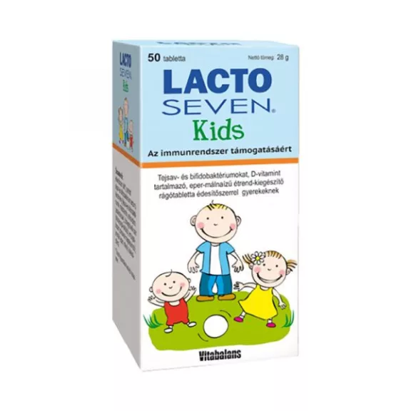 Lactoseven Kids Rágótabletta Eper - Málna 50x Lactoseven Kids Rágótabletta Eper - Málna 50x