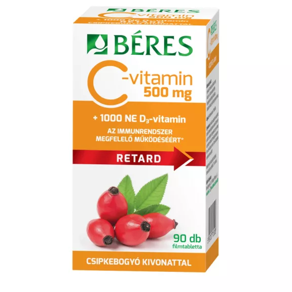 Beres C 500Mg+Csipkeb.+D3 1000Ne Ret.ftbl. 90X Beres C 500Mg+Csipkeb.+D3 1000Ne Ret.ftbl. 90X