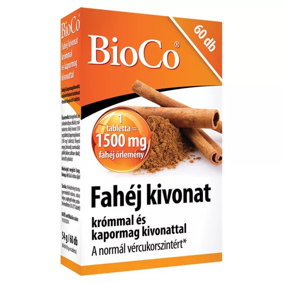 BioCo Fahéj Krómmal+Kapormag Kivonat tabletta 60 db BioCo Fahéj Krómmal+Kapormag Kivonat tabletta 60 db