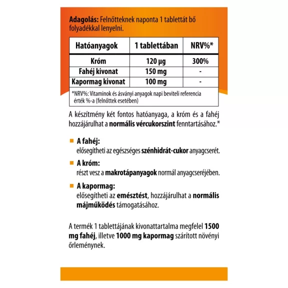 BioCo Fahéj Krómmal+Kapormag Kivonat tabletta 60 db BioCo Fahéj Krómmal+Kapormag Kivonat tabletta 60 db