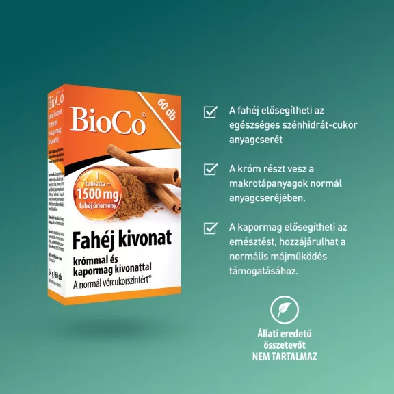 BioCo Fahéj Krómmal+Kapormag Kivonat tabletta 60 db BioCo Fahéj Krómmal+Kapormag Kivonat tabletta 60 db