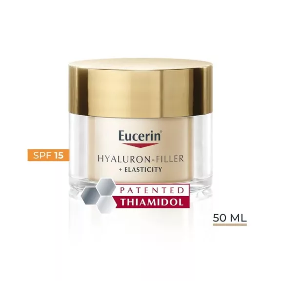Eucerin Hyaluron-Filler + Elasticity Bőrtömörséget regeneráló nappali arckrém SPF15 50 ml