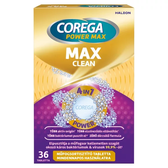 Corega Power Max 4in1 műfogsortisztító tabletta 36 db Corega Power Max 4in1 műfogsortisztító tabletta 36 db
