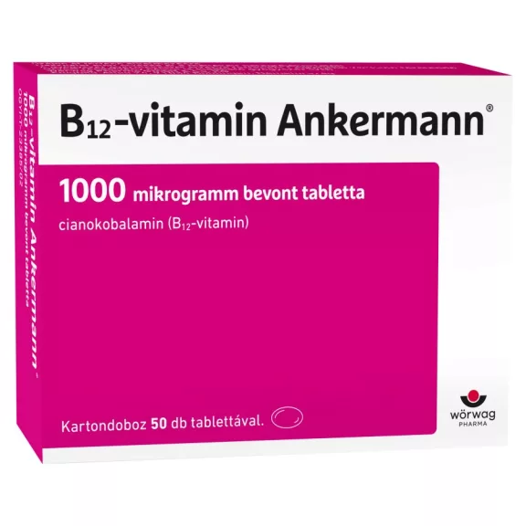 B12-vitamin Ankermann 1000 mikrogramm bevont tabletta 50 db B12-vitamin Ankermann 1000 mikrogramm bevont tabletta 50 db