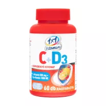   1×1 Vitamin C-vitamin 500 mg + D3-vitamin 1000 NE narancs ízű étrend-kiegészítő rágótabletta csipkebogyóval 60 db