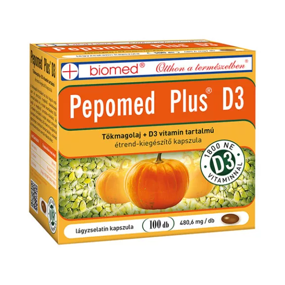 Biomed Pepomed Plus D3 tökmagolaj kapszula 100 db Biomed Pepomed Plus D3 tökmagolaj kapszula 100 db