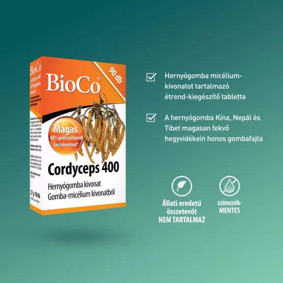 BioCo Cordyceps 400 Hernyógomba Kivonat 90 db BioCo Cordyceps 400 Hernyógomba Kivonat 90 db