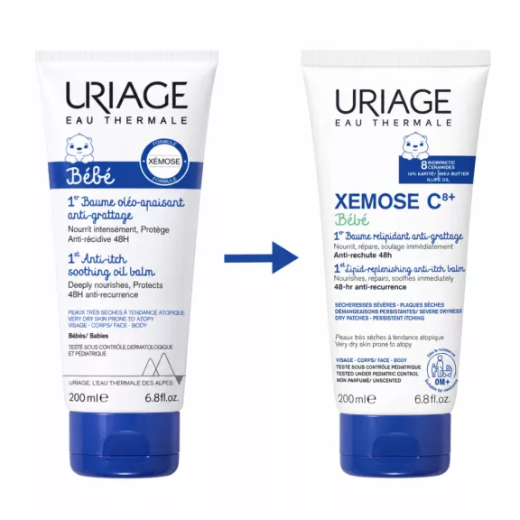 Uriage Baba Xemose C8+ Testápoló balzsam lipidfeltöltő és viszketéscsillapító hatással 200 ml