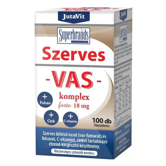 Jutavit Szerves Vas-Komplex Forte 18Mg Filmtbletta 100X Jutavit Szerves Vas-Komplex Forte 18Mg Filmtbletta 100X