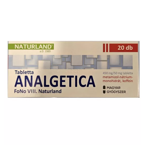 TABL. ANALGETICA 20X /NATURLAND/ FONO VIII TABL. ANALGETICA 20X /NATURLAND/ FONO VIII