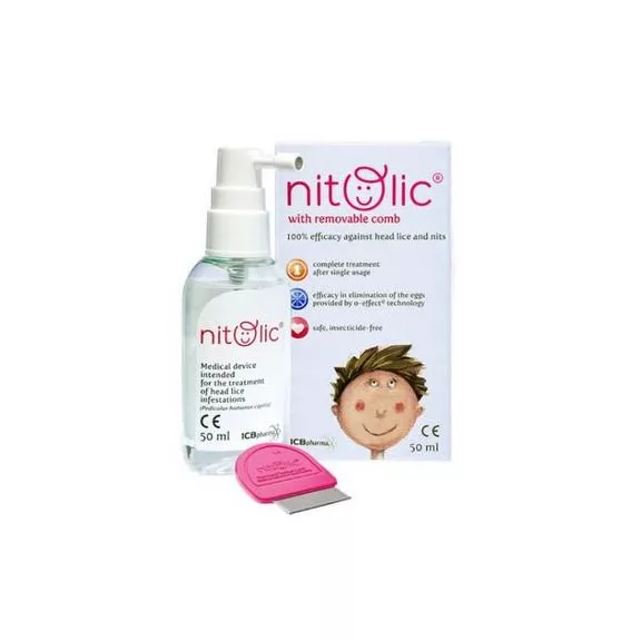 Nitolic Spray 50ML + Tetüeltávolító Fésű Nitolic Spray 50ML + Tetüeltávolító Fésű