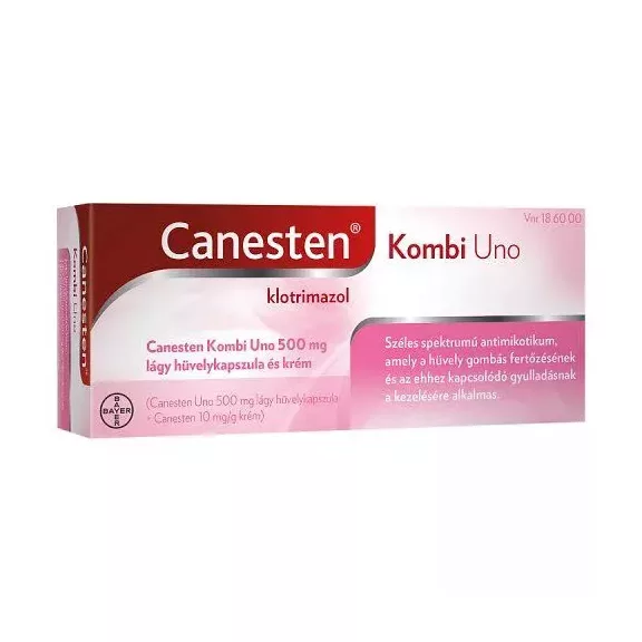 CANESTEN KOMBI UNO 500MG HUVELYKAPSZ.+KREM 1X CANESTEN KOMBI UNO 500MG HUVELYKAPSZ.+KREM 1X