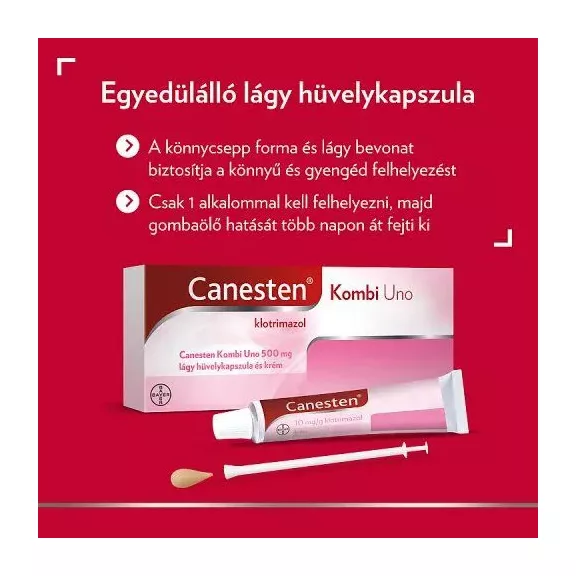 CANESTEN KOMBI UNO 500MG HUVELYKAPSZ.+KREM 1X CANESTEN KOMBI UNO 500MG HUVELYKAPSZ.+KREM 1X