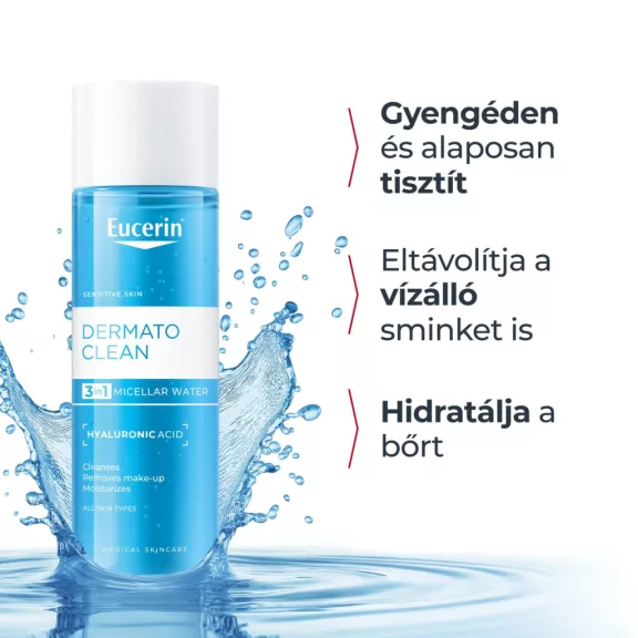 Eucerin DermatoCLEAN [HYALURON] 3 az 1-ben Micellás arclemosó 400 ml