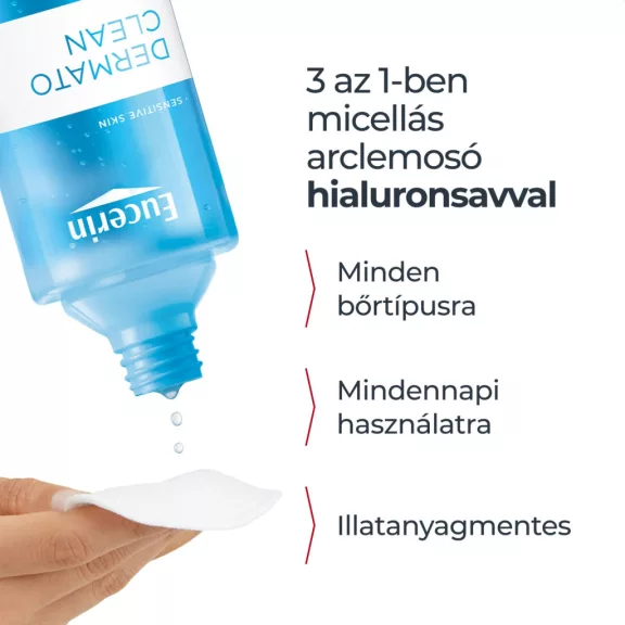 Eucerin DermatoCLEAN [HYALURON] 3 az 1-ben Micellás arclemosó 400 ml