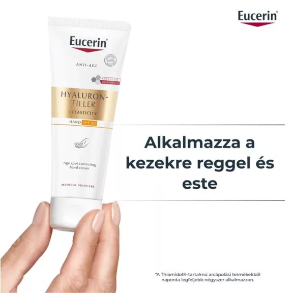 Eucerin Hyaluron-Filler+Elasticity pigmentfolt halványító & bőrfiatalító kézkrém SPF30 75 ml