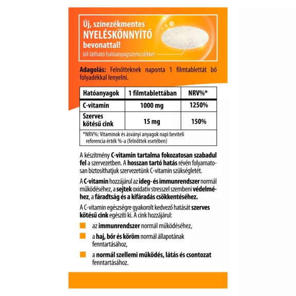 BioCo C+Cink Retard 1000 mg filmtabletta 60 db