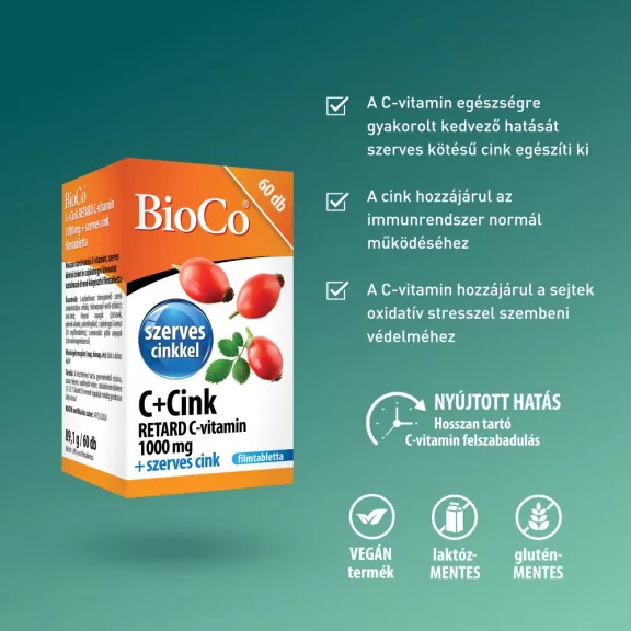 BioCo C+Cink Retard 1000 mg filmtabletta 60 db