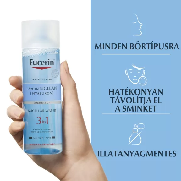 Eucerin DermatoCLEAN Hyaluron 3 az 1-ben Micellás arclemosó 200 ml