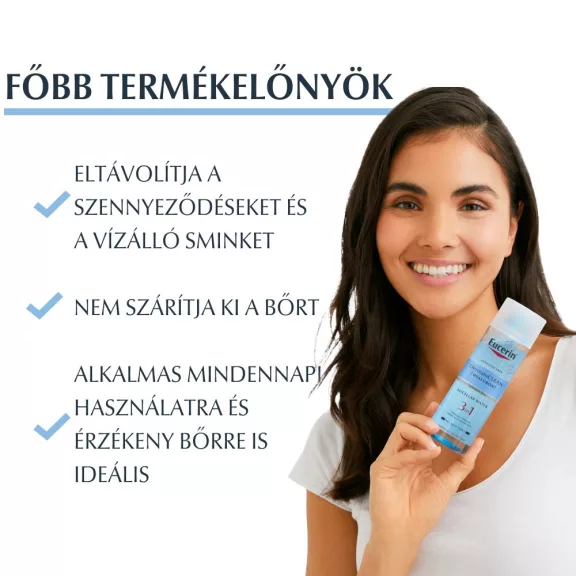 Eucerin DermatoCLEAN Hyaluron 3 az 1-ben Micellás arclemosó 200 ml