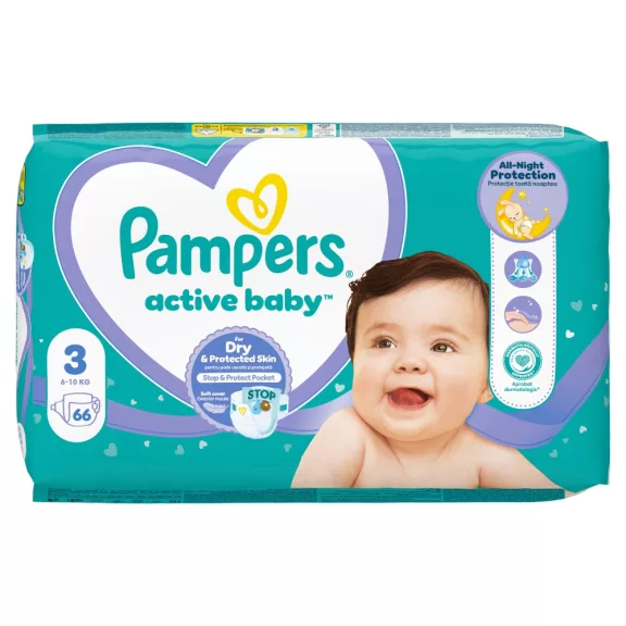 PAMPERS ACTIVE BABY DRY PELENKA(3) MIDI 66X